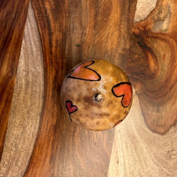 Gourd Home Decoration Custom Woodburning and Painted Gourd Boho… Pink Brown - Picture 4 of 4